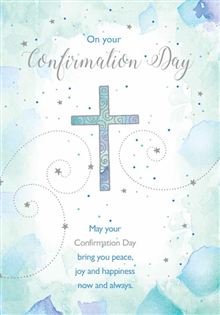 Boy 8x5 -Blue Petal Background & Cross