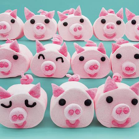 *Sweet Tooth Bday Gen 6x6 - Marshmallow Pigs