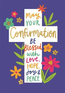 Conf Gen 7x5 - Blue floral cross